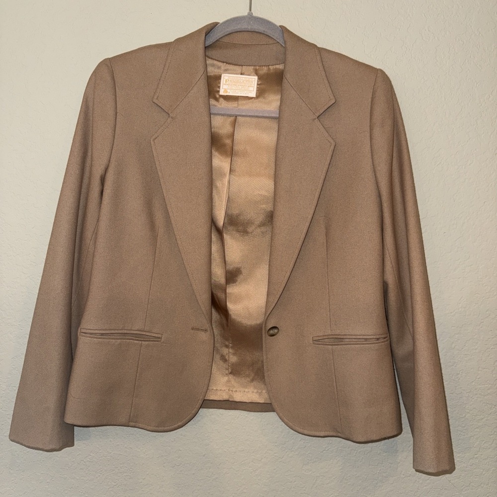 Vintage Pendleton Virgin Wool Blazer USA Wardrobe Capsule Staple Size 8 EUC